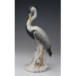 Karl Ens porcelain figure of a heron, height 24cm approx.