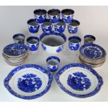 Ceramics. A collection of blue & white ceramics decorated with Oriental scenes, circa early 20th