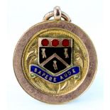 9ct Gold enamelled Coat of Arms Mizpah Fob from Syd to Sam weight 7.8g