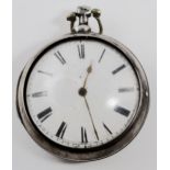 Silver pair cased pocket watch, movement by Cranbrook, London (no. 719), watch and case both