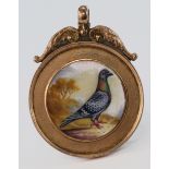 9ct Gold enamelled Pigeon Fob M/C and Dist. Fed. Newport Y.B. J. Dawson & Son 1929 weight 7.8g