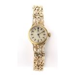 Ladies Omega 9ct gold cased wristwatch circa 1968 on 9ct gold strap, total weight approx 18.5g,