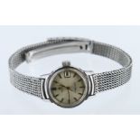 Omega "Ladymatic" stainless steel wristwatch on an Omega bracelet, watch working when catalogued
