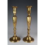 Pair of large brass candlesticks, circa early 20th century, height 47cm approx.