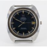 Gents Omega Electronic F300hz wristwatch circa 1972 (serial number 34856269), the blue dial with