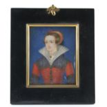Portrait miniature, possibly a Victorian reproduction, depicting a portrait of a lady in Victorian