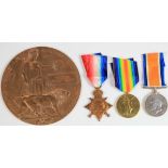 1915 Star Trio and Death Plaque to T3-029097 Dvr F E Worby ASC. Died of Wounds 24/10/1915 with Aux