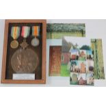 1915 Star Trio & Memorial Plaque all contained in contemporary leatherette frame to 16931 L/Cpl.