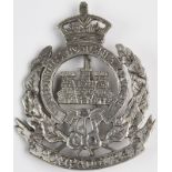 56th (West Essex) Foot unmarked silver badge, has a Pompadours Scroll, probably made in the