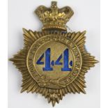 44th Foot, original quilted Shako badge (1861-1869). Has 2 small lugs to the reverse.