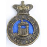 1st. Volr. Batt. Essex Regt. Victorian original blackened brass O/R's Glengarry badge (1883-1901)