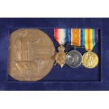 1915 Star Trio and Death Plaque to 3-6716 Pte Christopher Brunton 1st Norfolk Regt. b.e. East