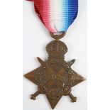 1915 Star to G-7333 Pte F H Cowley Middlesex Regt. Killed In Action 1/7/1916 (1st Day Battle of