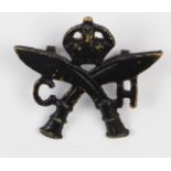 Badge a Chin Hills Gurkha cap badge (Chindit unit) blackened brass VF