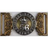 56th Foot (West Essex) Regt. Officer's brass & silver 2-part buckle.