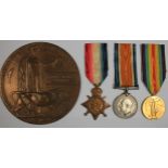 1915 Star Trio and Death Plaque to 3362 Cpl J H Spaxman North'D Fus. Killed In Action 7/5/1915