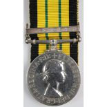 Africa General Service Medal QE2 with Kenya clasp (22163992 Cpl H R Cobb KOYLI). Courtmounted nEF