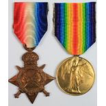 1915 Star and Victory Medal to S4-058624 Pte A Vincent ASC. Killed In Action 29/12/1917 attd 2nd