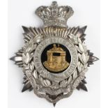 A fine Victorian, original white metal and brass 3rd Volunteer Batt. The Essex Regt. Helmet plate. 2