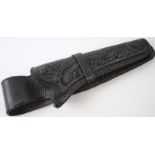 English made tooled Western style holster, maker marked Cogswell & Harrison London. Hand Made,