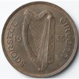 Ireland Penny 1935 S.6630 A/ with traces of lustre and some small spots