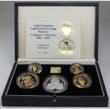 Pistrucci Centenary Collection 1993 Four coin set (£5 £2, Sovereign & Half Sovereign) with an