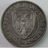 Germany Weimar Republic Reichsmark 1926 A Freedom of Lubeck KM48 AU with original mint brilliance