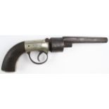 Early transitional percussion cap revolver (hammer missing), frame and handle in the style of a