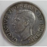 Canada Silver Dollar 1946 lightly tonef EF
