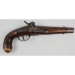 19th Century continental large bore military percussion pistol.