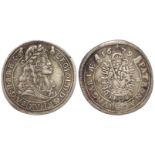 Hungary Leopold I, silver 15 Krajczar, 1679KB, GVF/VF