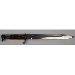 German K98 WW2 bayonet with privately added staghorn grip and plated blade (no scabbard) maker