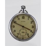 Military issue pocket watch by Cyma. Engraved on the back "^ G.S.T.P H20906". Watch not working