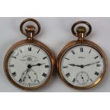 Two Gents open face pocket watches by Waltham & Thomas Russell, both watches in the Dennison "