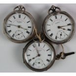 Three Gents Silver Pocket watches, all J.G Graves "Express English Lever", hallmarked Chester