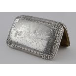 Russian silver Tobacco box/Cigar case - engraved "Troika" on the front. Bears Russian hallmarks