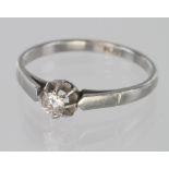 Platinum Solitaire CZ Ring size M weight 2.9g