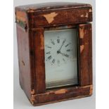 Large brass five glass carriage clock, by Aldred & Son, Great Yarmouth, key present, contained in