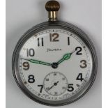 Military issue pocket watch by Helvetia. Engraved on the back "^ GS/TP 164043". Watch working when