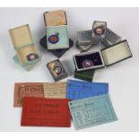 Eleven silver sporting medals (fobs) & one brass Medal, relating to Athletics & football, circa