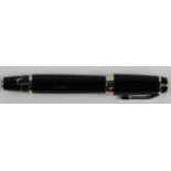 Montblanc Boheme Noir et Noir fountain pen, with black stone to clip, serial no. BY1004011, original