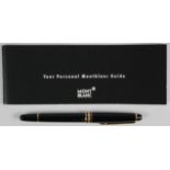 Montblanc Meisterstuck black / gold plated rollerball pen (163), serial no. IK1305908, with