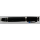 Montblanc Boheme Bleu fountain pen, with blue stone to clip, serial no. BY1094210, original