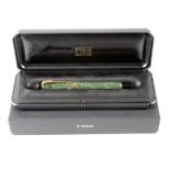 Parker Duofold Centennial jade green fountain pen, with original M nib, contained in original box,