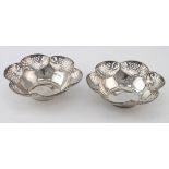 Two silver bon-bon dishes hallmarked HM Birm, 1898. Total weight of silver is 2 ½ oz approx.