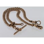 9ct hallmarked pocket watch chain. Approx length 31.5cm, weight 48.1g