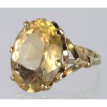 9ct Gold Citrine Ring size N weight 5.1g
