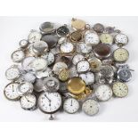 Box of miscellaneous pocket watches (over 40) all seem to be base metal examples. Mixed condition
