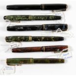 Six Parker fountain pens, comprising Televisor, Moderne & Premiere (sold as seen)