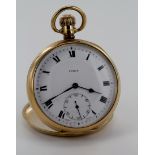 Gents 9ct open face pocket watch by Cyrus, hallmarked Birmingham 1938, Total weight 91.3g, working